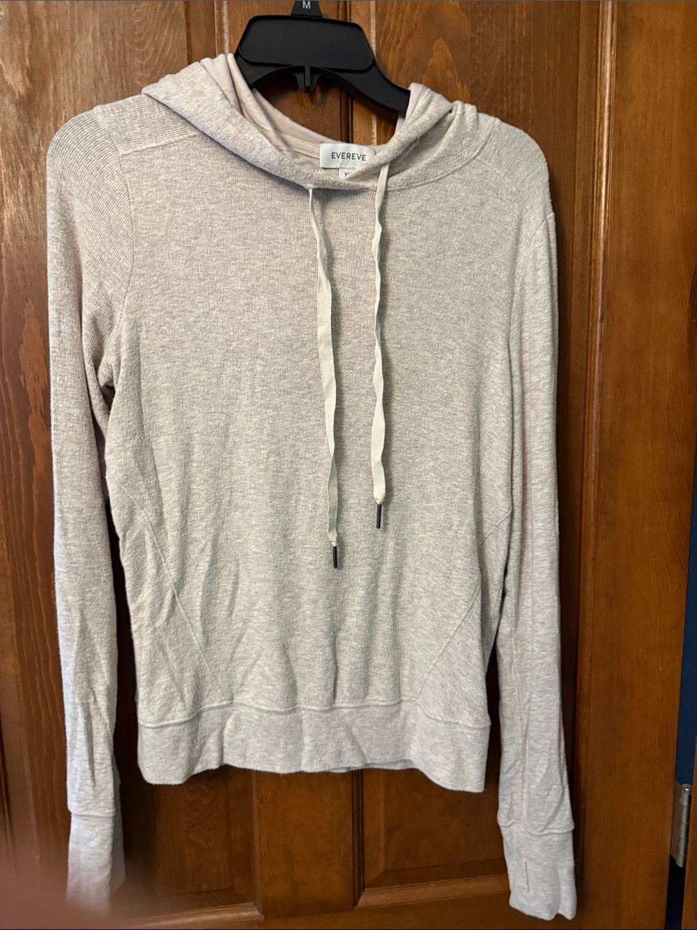 Evereve Women's Hooded Lightweight Sweater in Heather Taupe